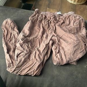 Wrinkled but never worn brown jogger pants
